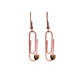 Rose Quartz Personalised Paperclip Earrings | by lovedbynlanla