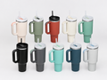 Pretty Grip Tumbler / 40 oz • Insulated Stainless Steel • Spill-Resistant Lid • Straw • Carry Handle